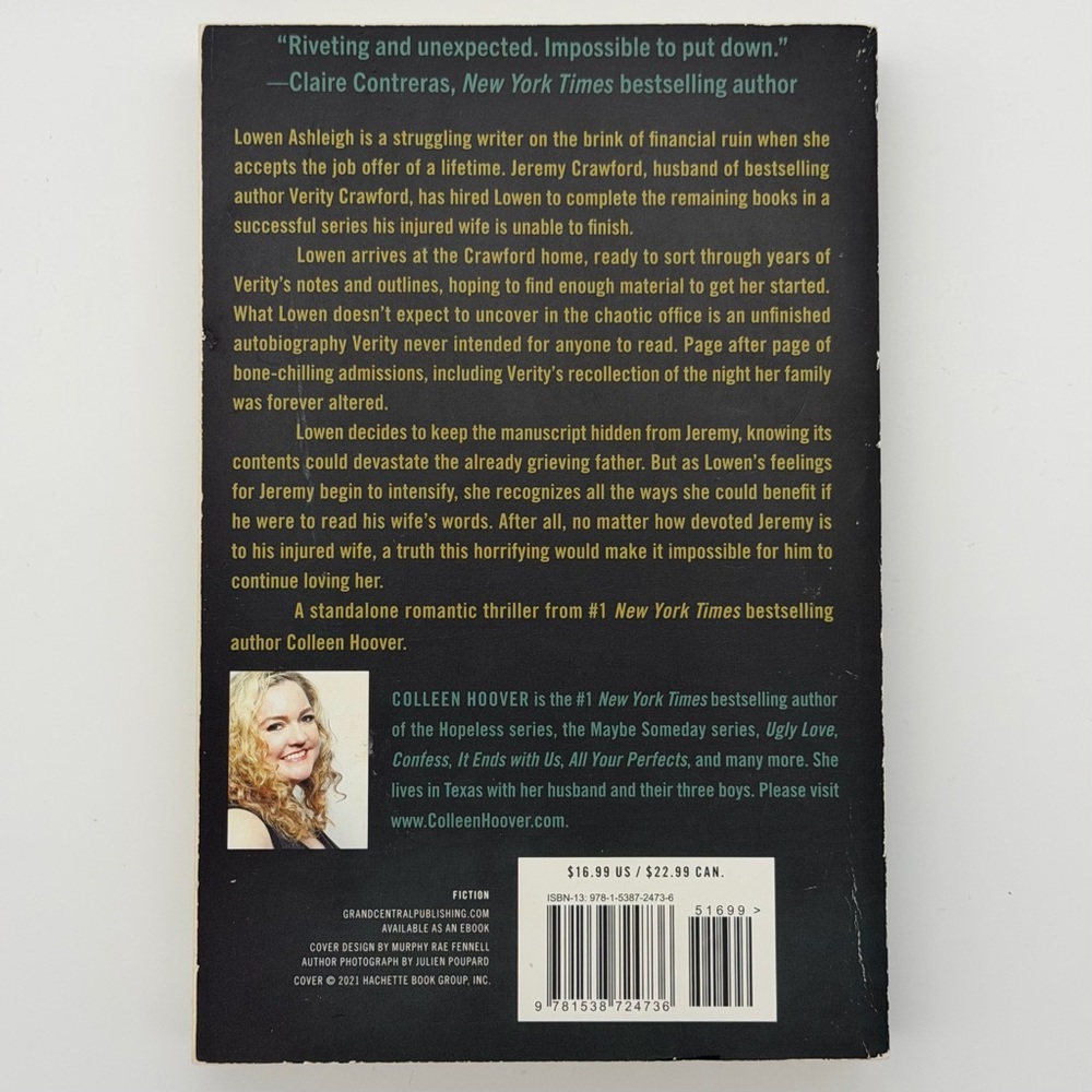 Verity by Colleen Hoover - Paperback - Picture 2 of 3